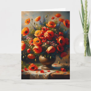 Nur an Dich denken   Rote Mohnblumen Karte