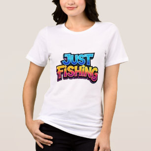 Nur Angeln Neon Glow Regenbogen Lustiges Geschenk Tri-Blend Shirt