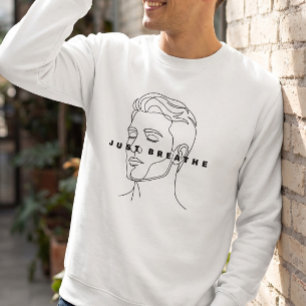 Nur atmen Weiße Sweatshirt Saubere Linie