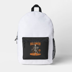 Nur auf Halloween wartendes Skelett-Design_1 Bedruckter Rucksack