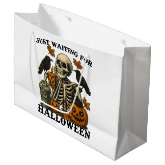 Nur auf Halloween wartendes Skelett Kaffee Große Geschenktüte