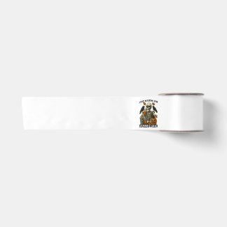 Nur auf Halloween wartendes Skelett Kaffee Satinband