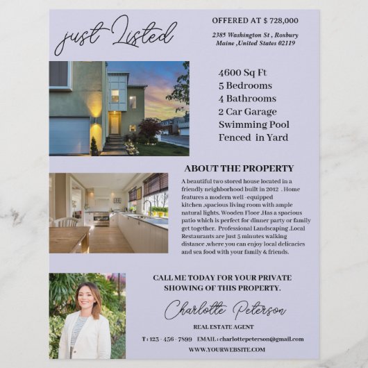 Nur aufgeführter Real Anwesen Agent Flyer (Vorne)