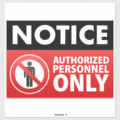 Nur autorisiertes Personal behalten Aufkleber (Blatt)