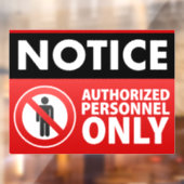 Nur autorisiertes Personal behalten Fensteraufkleber (Blatt 2)