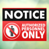 Nur autorisiertes Personal behalten Fensteraufkleber (Blatt 3)