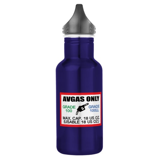 nur AVGAS/100LL Kraftstoff Edelstahlflasche (Links)