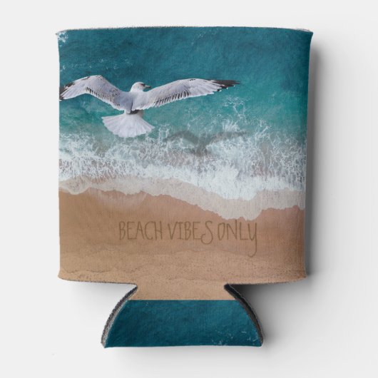 Nur Beach Vibes (oder benutzerdefinierten Text) Dosenkühler (Vorderseite)