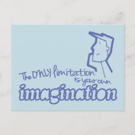 Nur Begrenzung Fantasie blauen Zitat Postkarte