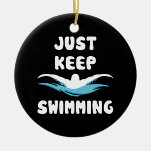 Nur Behalten Schwimmen - Funny Swim Sport Schwimme Keramik Ornament