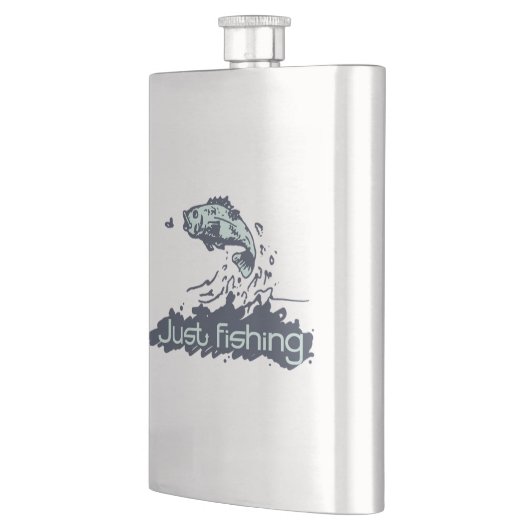 Nur beim Fischen springende Fischflasche Flachmann (Links)