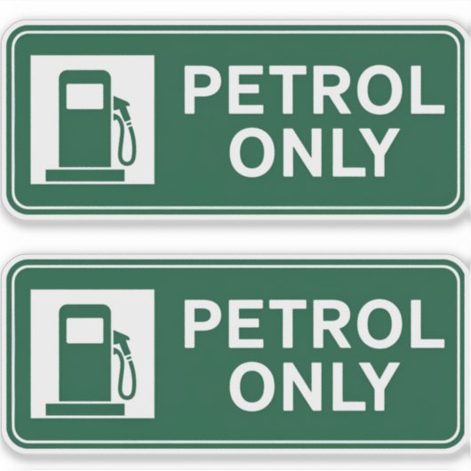 Nur Benzinbrennstoff Aufkleber (Vorderseite)