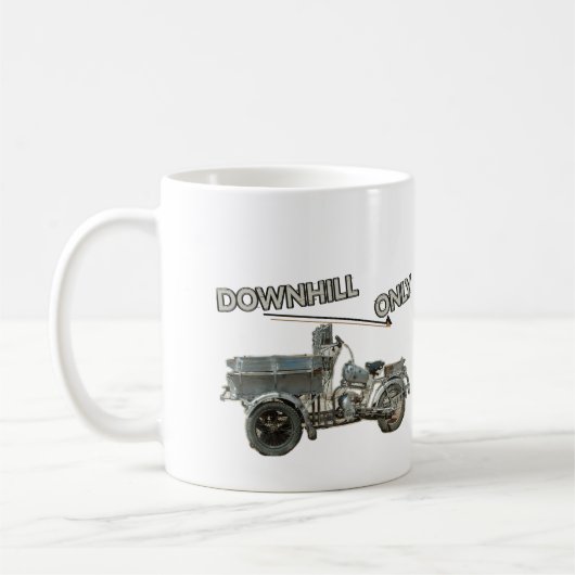 Nur Bergab Oldtimer Kaffeetasse (Links)