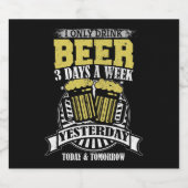 Nur Bier 3 Tage pro Woche trinken Bierflaschenetikett (Einzelnes Label)