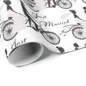 Nur Braut und Fahrrad verheiratet Geschenkpapier (Rolleneckpunkt)