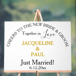 Nur Brautpaare und Groom Gold Farbnamen Acrylschild