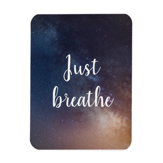 NUR BREATHE - Night Sky Zitat Magnet (Vertikal)