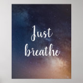 NUR BREATHE - Night Sky Zitat Poster (Vorne)