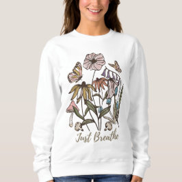 Nur Breathe-Wildblume-Yoga-Natur-Niedlich Sweatshirt