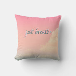 NUR BREATHE Zitat Pink Sky Wolken modern Kissen