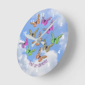 Nur Butterfliegen Personalisiert Runde Wanduhr (Winkel)