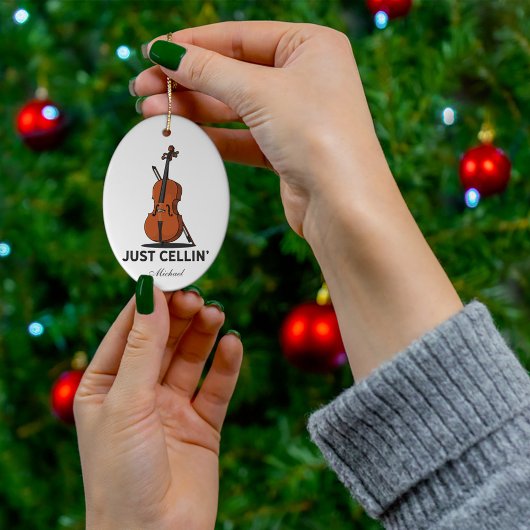 Nur Cellin Cellist Performance Music Cello Custom Ornament Aus Metall