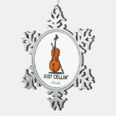 Nur Cellin Cellist Performance Music Personalisier Schneeflocken Zinn-Ornament (Rechts)