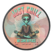 Nur Chill, wir kommen in Frieden Eishockey Puck (Vorderseite)