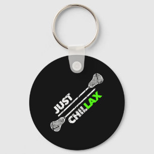 Nur Chillax Chill Lax Lacrosse Stick Green Schlüsselanhänger