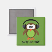 Nur Chillin-Schüssel mit Kopfhörern Magnet (Vorderseite/Rückseite)