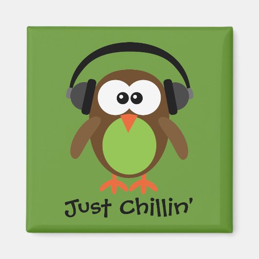 Nur Chillin-Schüssel mit Kopfhörern Magnet (Vorne)