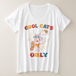 Nur coole Katzen Große Größe T-Shirt