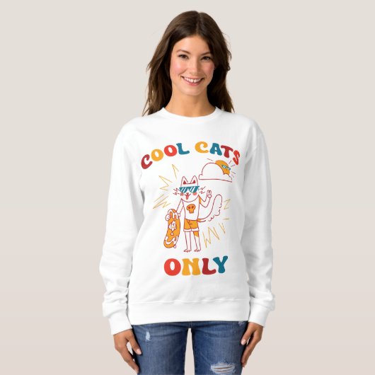 Nur coole Katzen Sweatshirt (Vorne ganz)