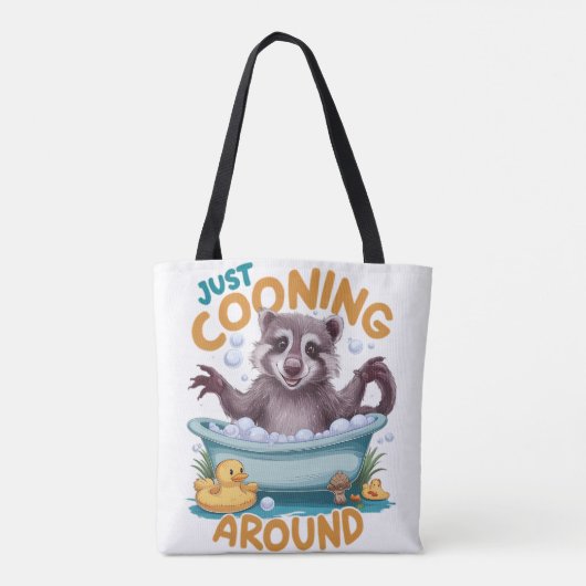 Nur Cooning, spielerisches Raccoon Bath Time Adven Tasche (Rückseite)