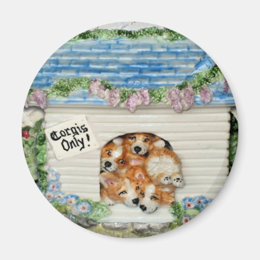 "Nur Corgis!" Corgi Magnet (Vorne)