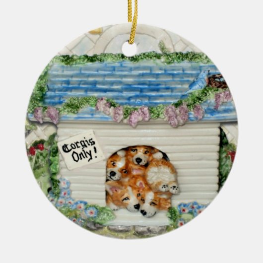 "Nur Corgis!" Verzierung Keramik Ornament (Vorne)
