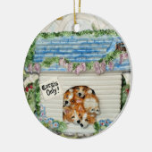 "Nur Corgis!" Verzierung Keramik Ornament (Links)