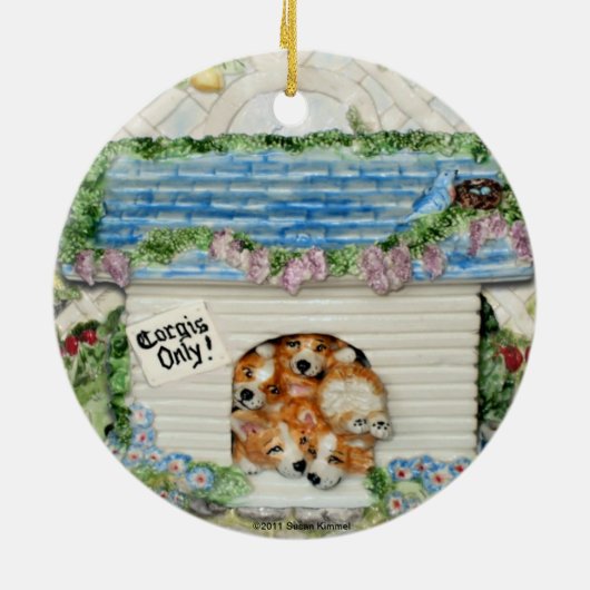 "Nur Corgis!" Verzierung Keramik Ornament (Hinten)