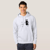 Nur da hängen schwarze Katze Cartoon lustiger Text Hoodie (Vorne ganz)