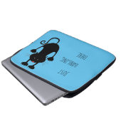 Nur da hängen schwarze Katze Cartoon lustiger Text Laptopschutzhülle (Vorne Knopf)