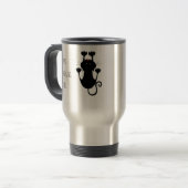 Nur da hängen schwarze Katze Cartoon lustiger Text Reisebecher (Vorderseite Links)