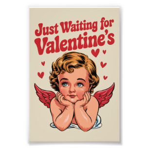 Nur darauf warten, dass Valentinstag Retro Baby Cu Fotodruck