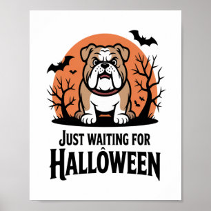 Nur darauf warten, Halloween-Hund Poster