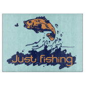 Nur das Angeln der grafischen Glasspanplatte Schneidebrett (Vorderseite)