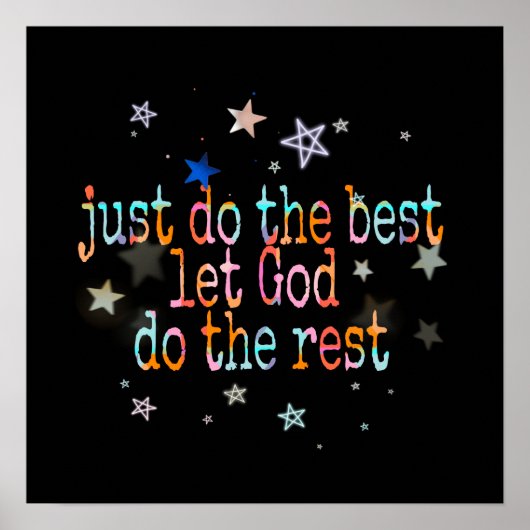 Nur das Beste tun Poster (Vorne)