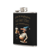 Nur das Bier bleibt lebenslänglich Cartoon Flachmann (Links)