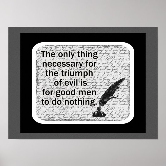 Nur das Notwendige für den Triumph des Bösen Poster (Vorne)