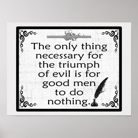 Nur das Notwendige für den Triumph des Bösen Poster (Vorne)