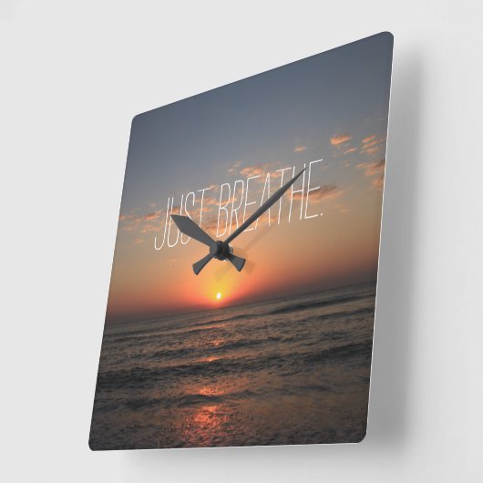 Nur das Zitat durchatmen Quadratische Wanduhr (Winkel)