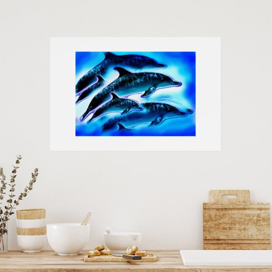 Nur Delphine Tierkunst Poster (Küche)